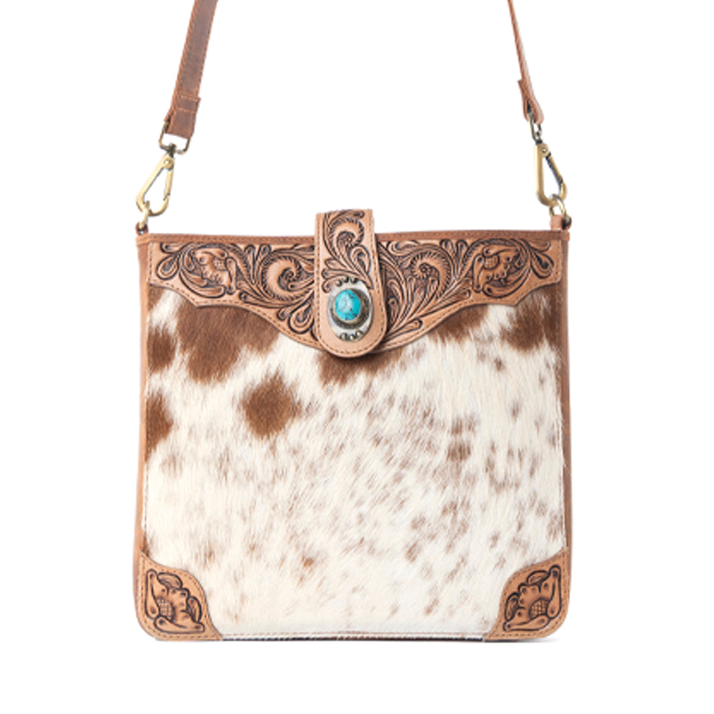 Myra Maple Creek Handtooled Bag in Sandroot Brown Myra USA