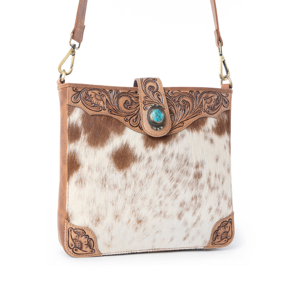 Myra Maple Creek Handtooled Bag in Sandroot Brown Myra USA