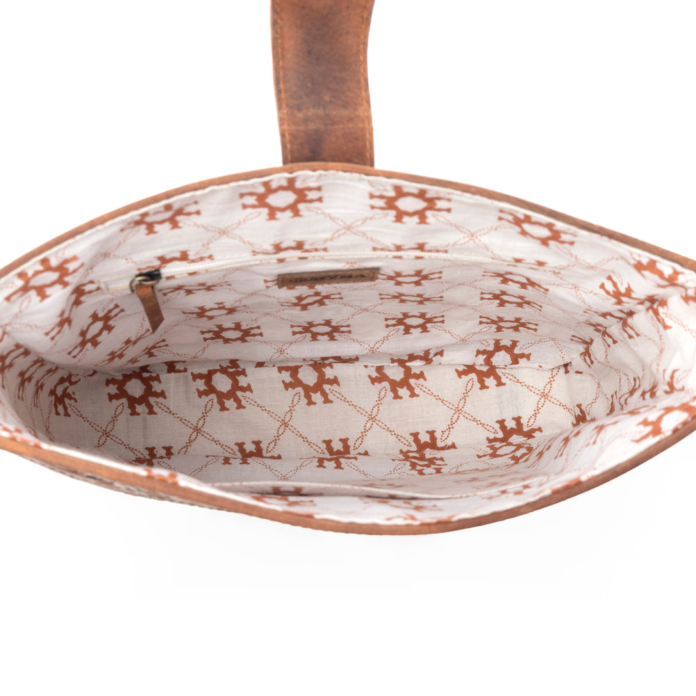 Myra Maple Creek Handtooled Bag in Sandroot Brown Myra USA