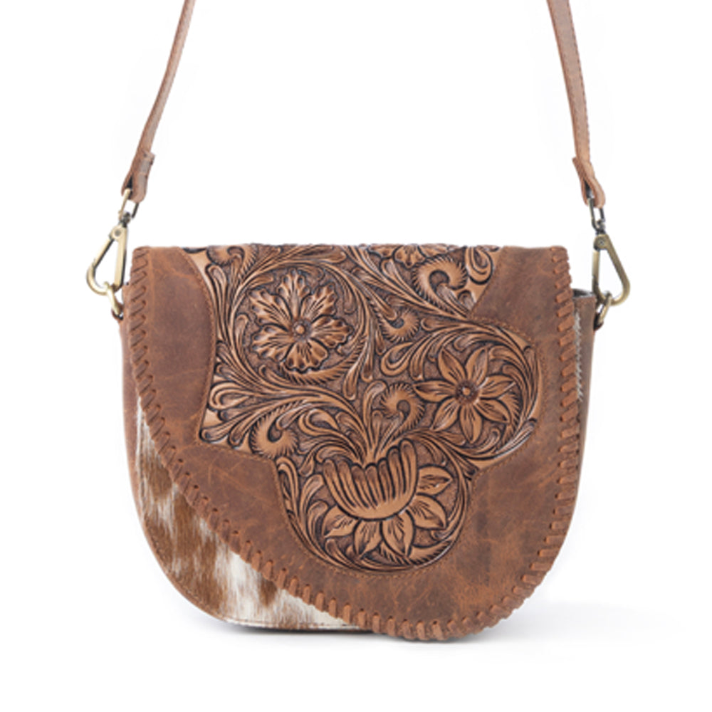 Myra Bronco Ridge Handtooled Bag in Canyon Tan Myra USA