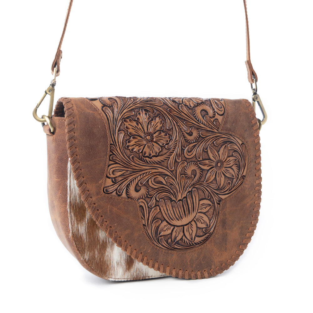 Myra Bronco Ridge Handtooled Bag in Canyon Tan Myra USA