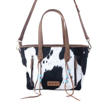 Myra Saddle Crestfall Handtooled Bag in Cowhide Frost Myra USA