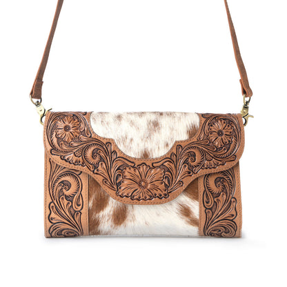 Myra Vinebloom Carve Handtooled Bag in Sienna Frost Myra USA