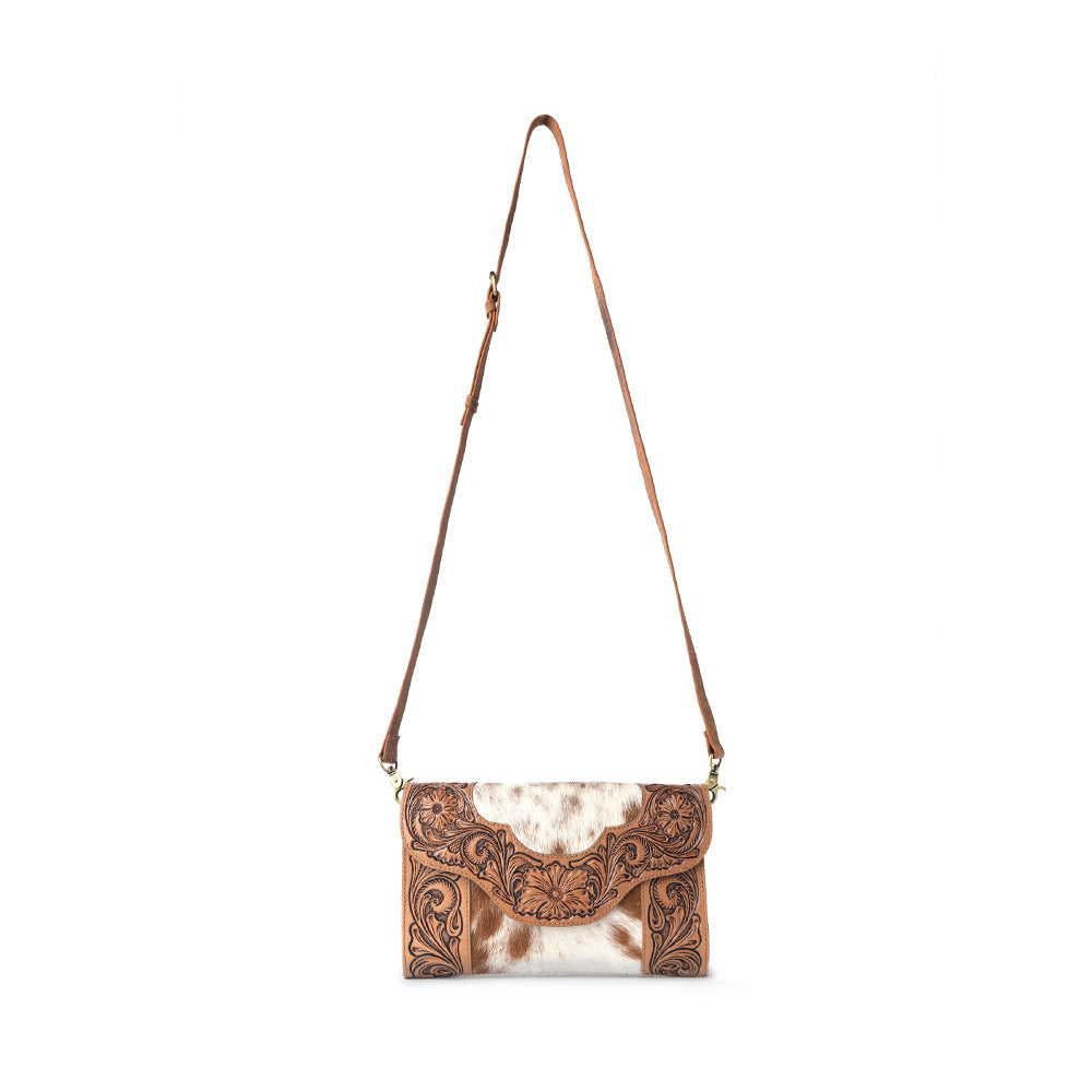 Myra Vinebloom Carve Handtooled Bag in Sienna Frost Myra USA