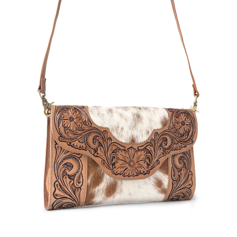 Myra Vinebloom Carve Handtooled Bag in Sienna Frost Myra USA
