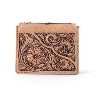 Myra Azura Bloom Leather Credit Card Holder in Saddle Dust Myra USA