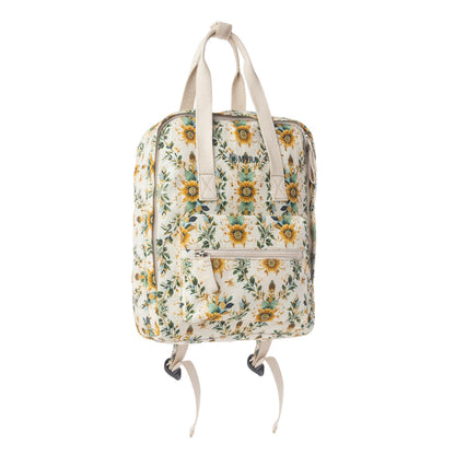 Myra Pine Meadow Cotton & Leather Crossbody Bag in Mustard Cream Myra USA