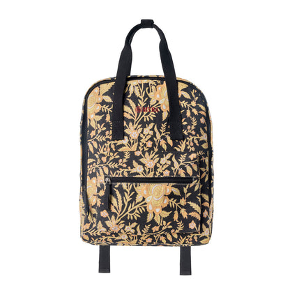 Myra Pine Meadow Cotton & Leather Crossbody Bag in Black & Cream Floral Myra USA