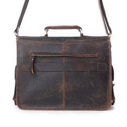 Myra Dust Creek Leather Laptop Bag in Saddle Ember Myra USA
