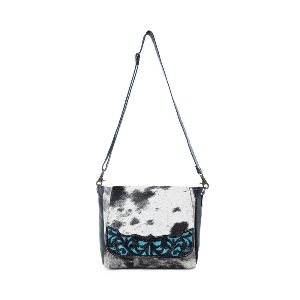 Myra Sagebrush Vale Hairon Leather Concealed Carry Bag in Onyx Frost Myra USA