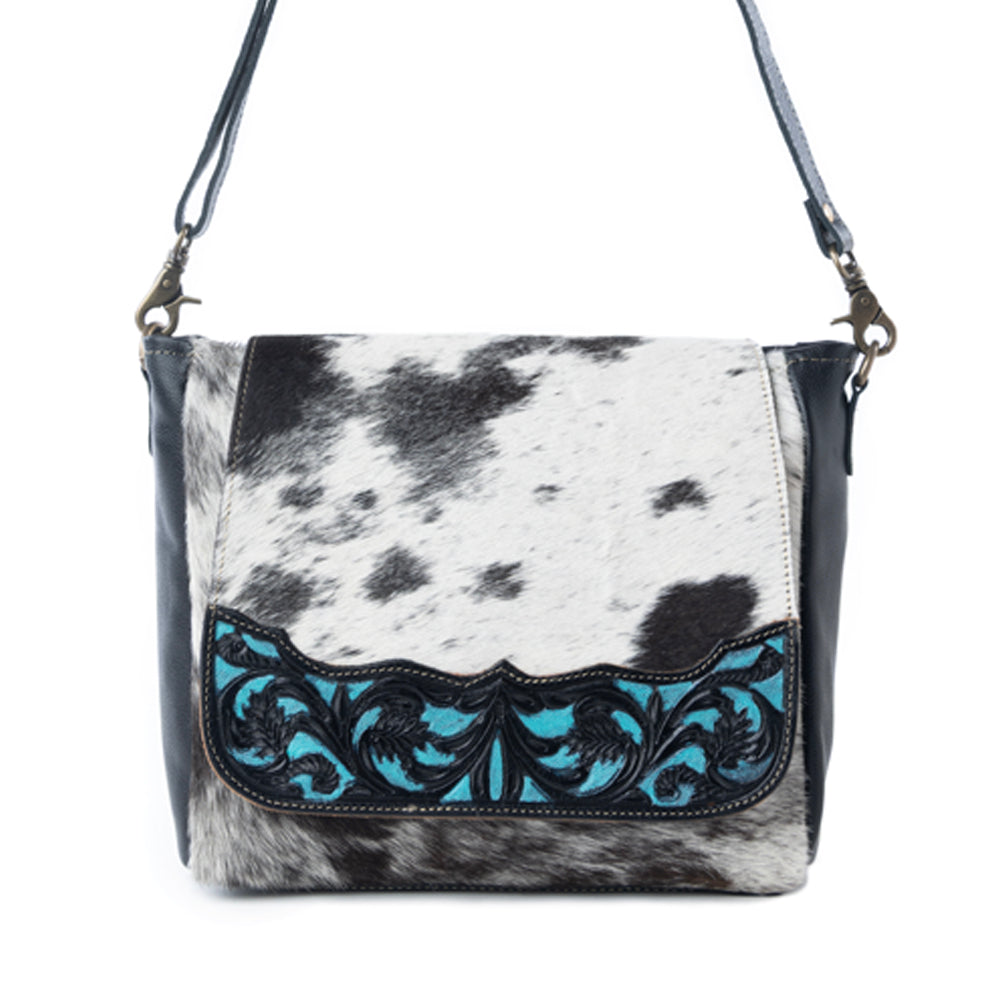 Myra Sagebrush Vale Hairon Leather Concealed Carry Bag in Onyx Frost Myra USA