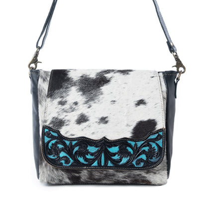 Myra Sagebrush Vale Hairon Leather Concealed Carry Bag in Onyx Frost Myra USA