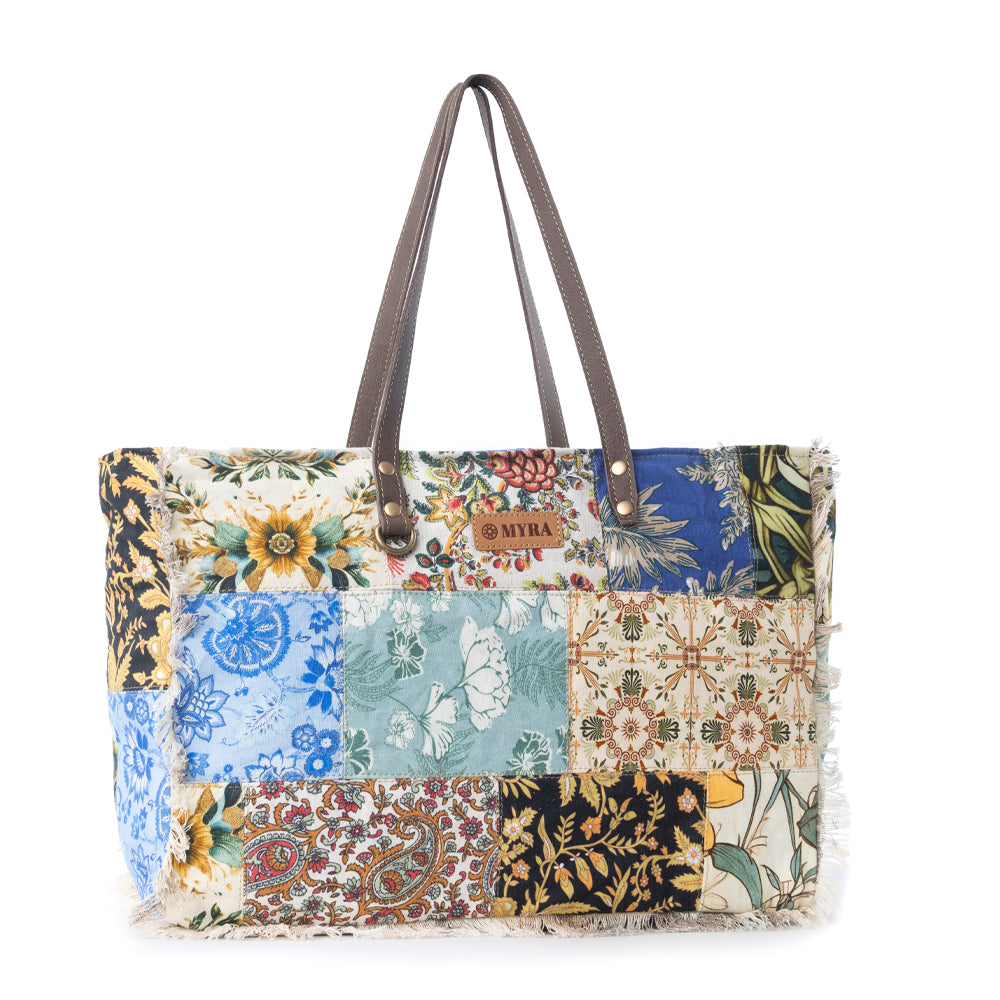 Myra Sundial Hollow Weekender Bag in Multi Patch Myra USA