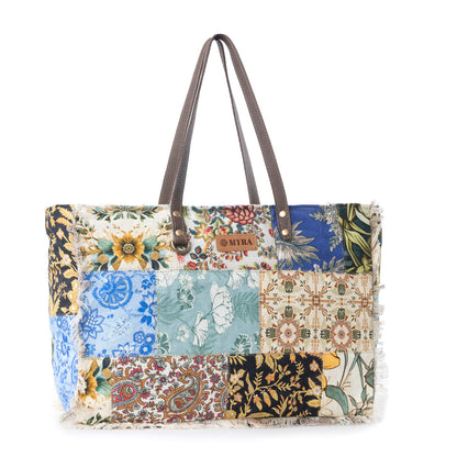 Myra Sundial Hollow Weekender Bag in Multi Patch Myra USA