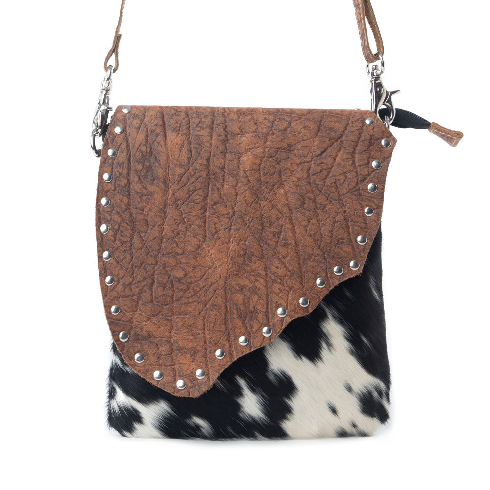 Myra Stonebrook Canvas & Hairon Bag in Spotted Ivory Myra USA