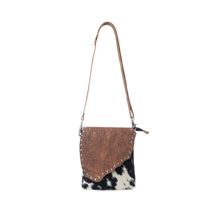 Myra Stonebrook Canvas & Hairon Bag in Spotted Ivory Myra USA