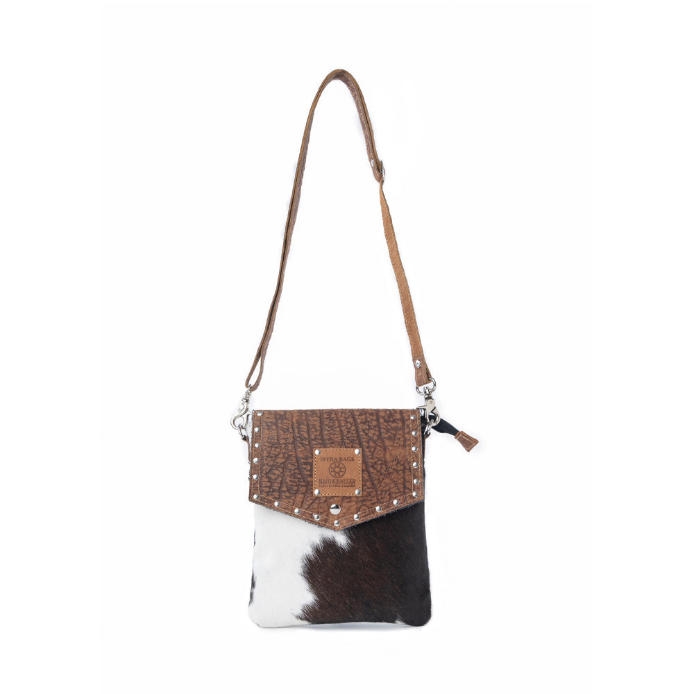 Myra Rustler Bend Canvas & Hairon Bag in Brindle Chestnut Myra USA