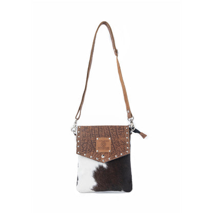 Myra Rustler Bend Canvas & Hairon Bag in Brindle Chestnut Myra USA