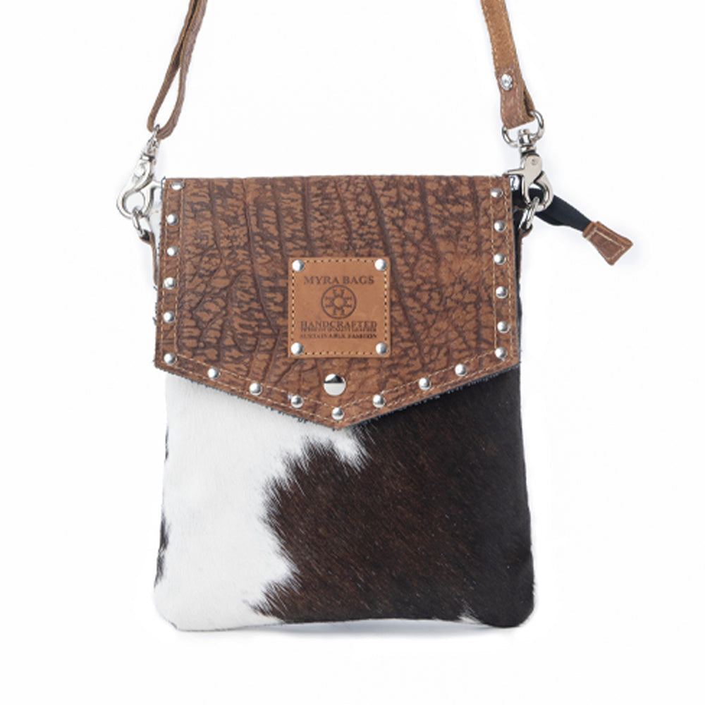 Myra Rustler Bend Canvas & Hairon Bag in Brindle Chestnut Myra USA