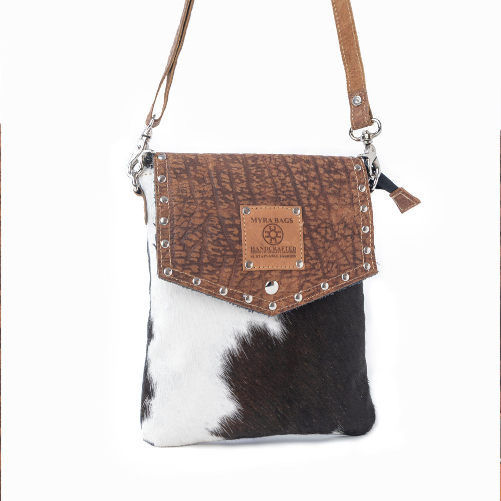 Myra Rustler Bend Canvas & Hairon Bag in Brindle Chestnut Myra USA