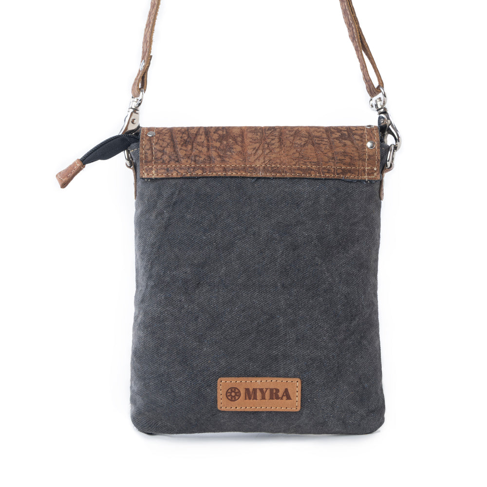 Myra Rustler Bend Canvas & Hairon Bag in Brindle Chestnut Myra USA