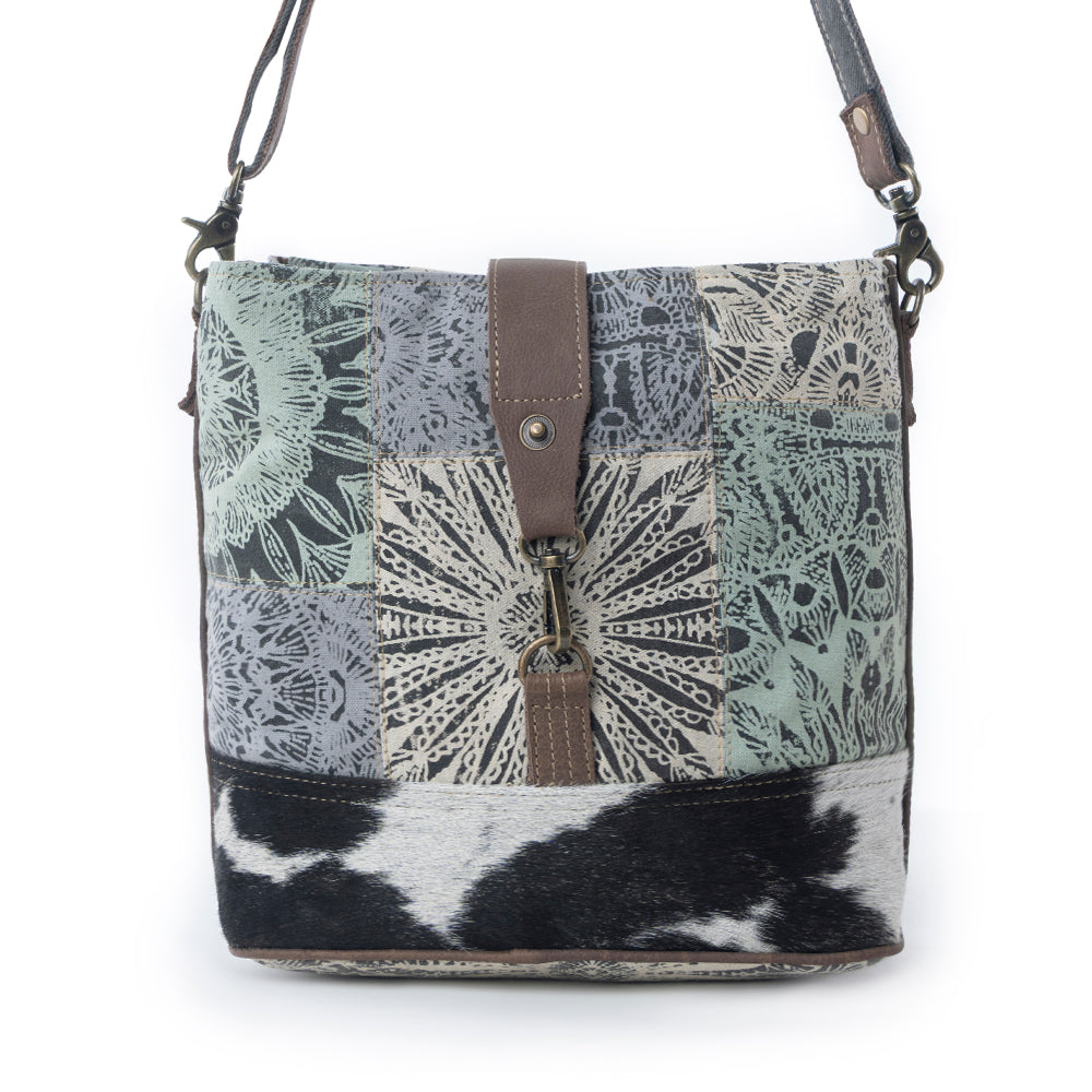 Myra Willow Trace Canvas & Hairon Bag in Geo Sage Myra USA