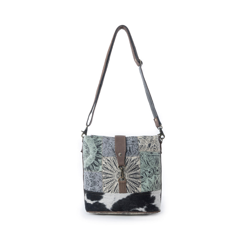 Myra Willow Trace Canvas & Hairon Bag in Geo Sage Myra USA