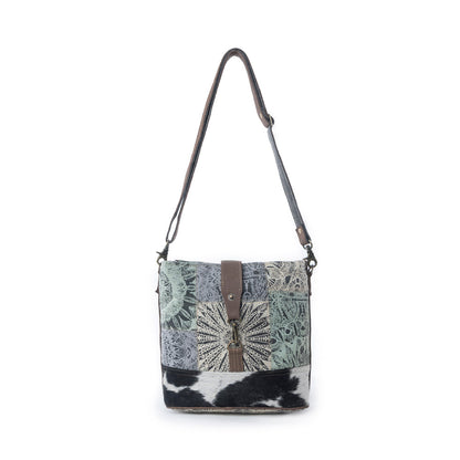 Myra Willow Trace Canvas & Hairon Bag in Geo Sage Myra USA
