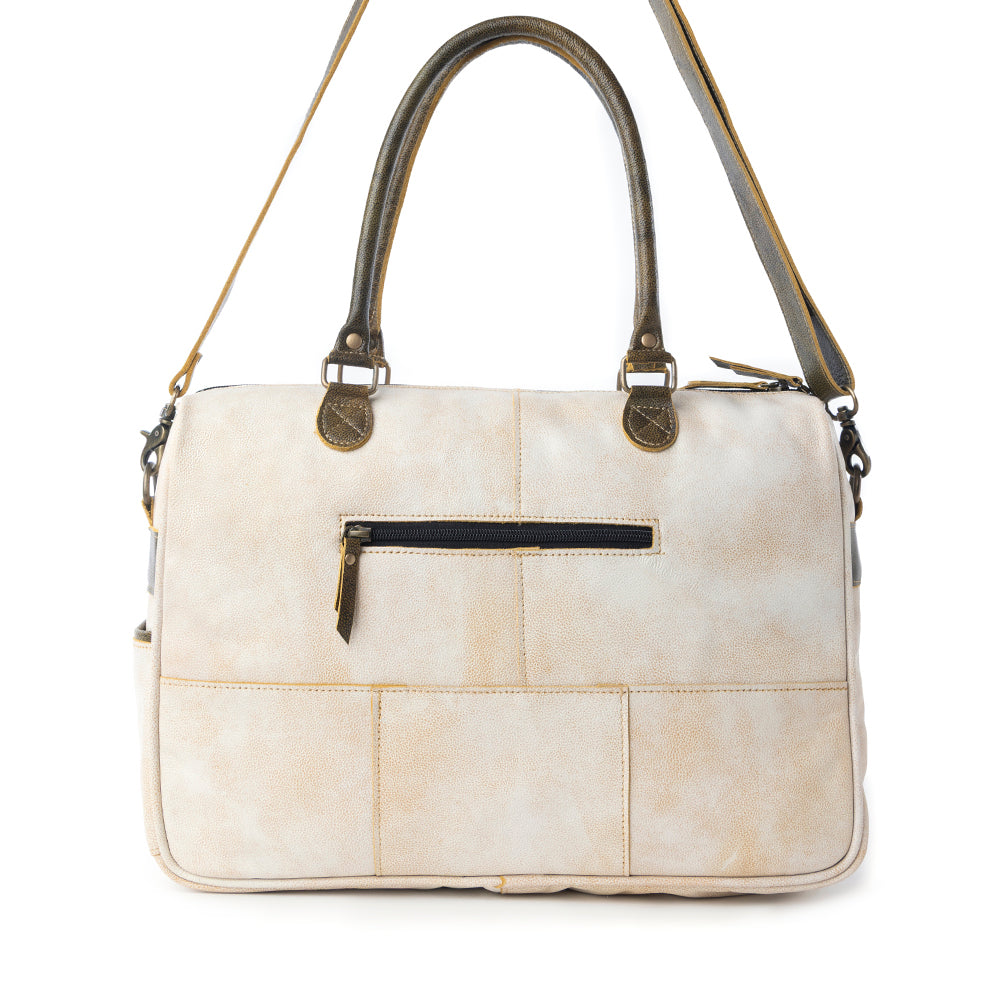 Myra Summit Line Leather Laptop Bag in Desert Cream Myra USA