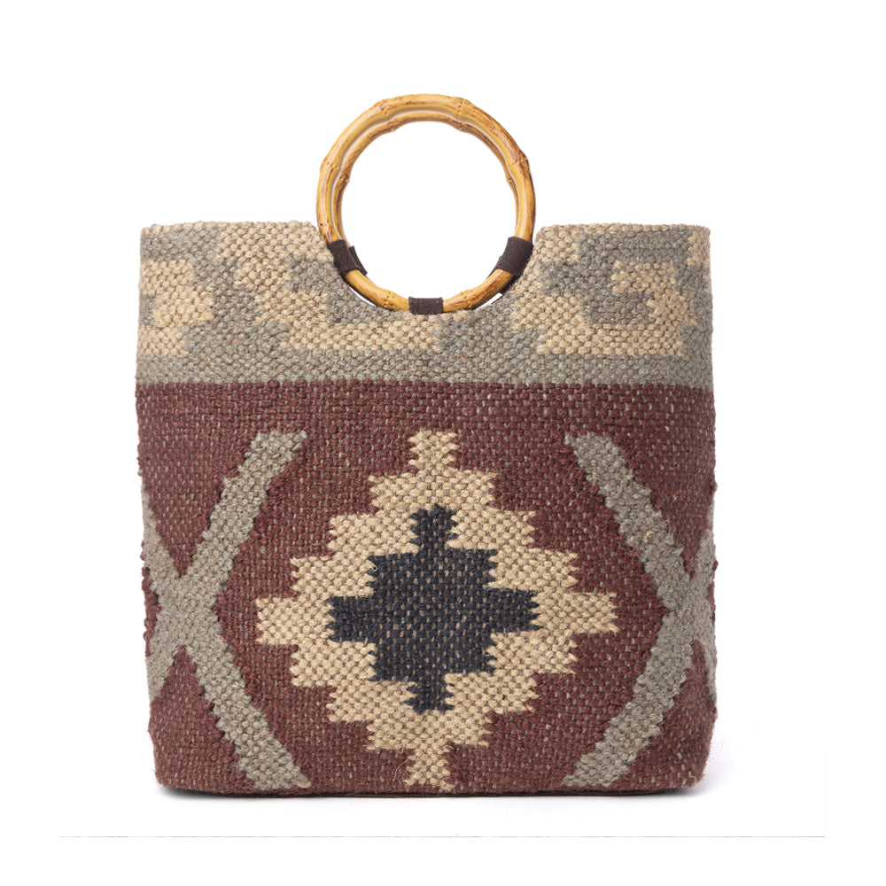 Myra Desert Loom Jute Tote Bag in Harvest Clay Myra USA