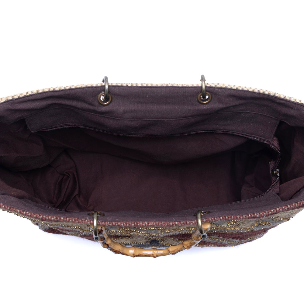 Myra Desert Loom Jute Weekender Bag in Saffron Dune Myra USA