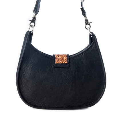 Myra Santa Fe Handtooled Bag for Women in Black with hairon and studded detail Myra USA