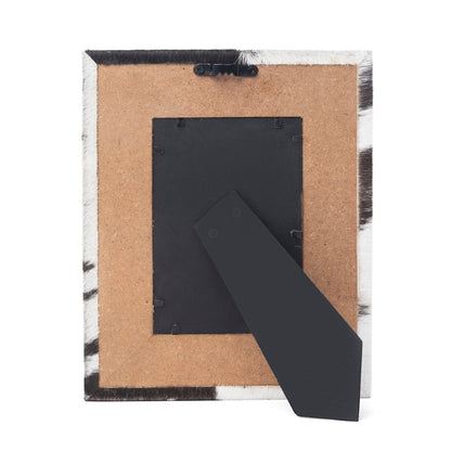 Myra Cornerstone Handtooled Leather Photo Frame in brown with hairon detail, western home décor Myra USA