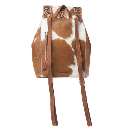 Myra Yellowstone Timber Pass Hairon Handtooled Leather Concealed Carry Bag in Caramel Tan Myra USA