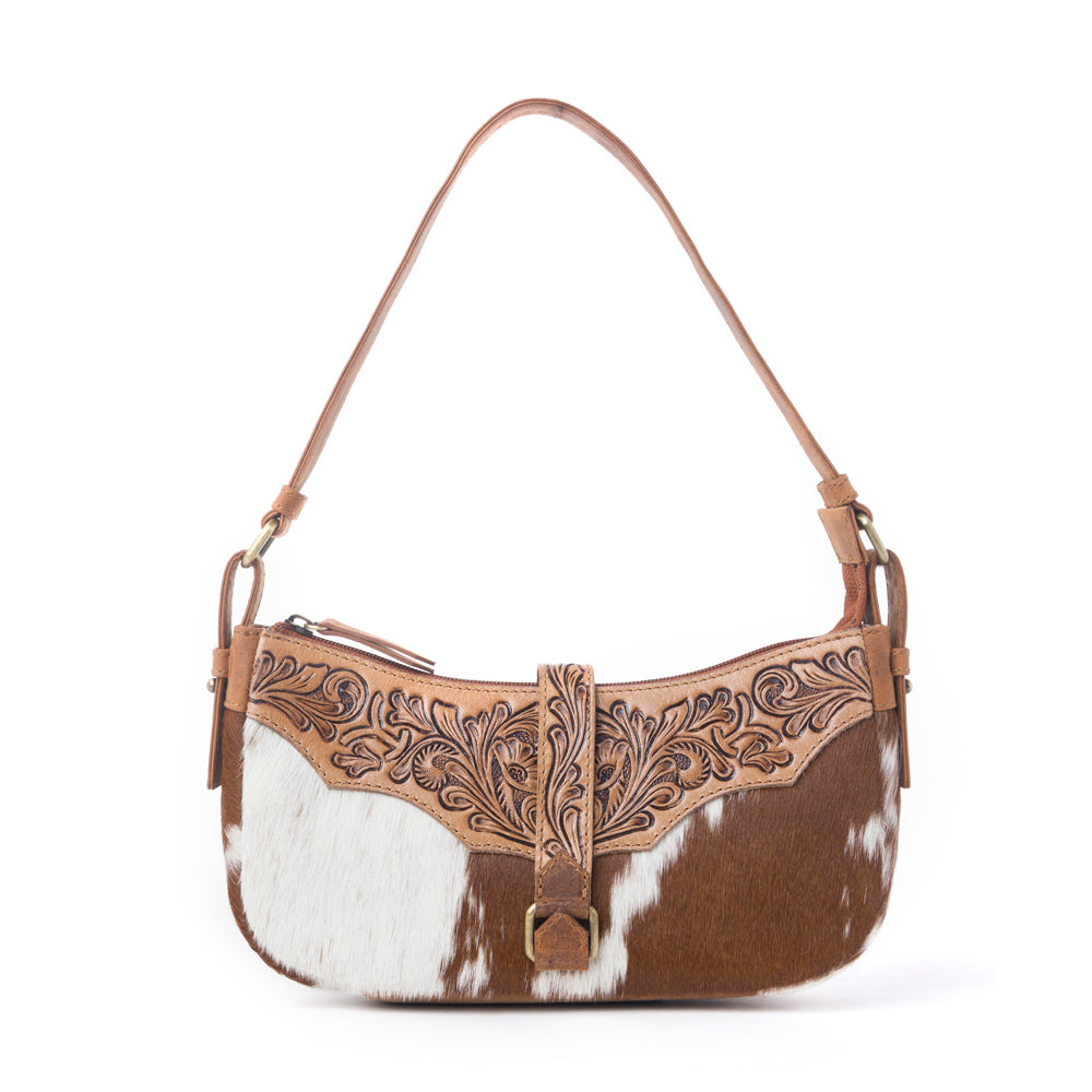 Myra Yellowstone Timberline Handtooled Bag in Walnut Brown Myra USA