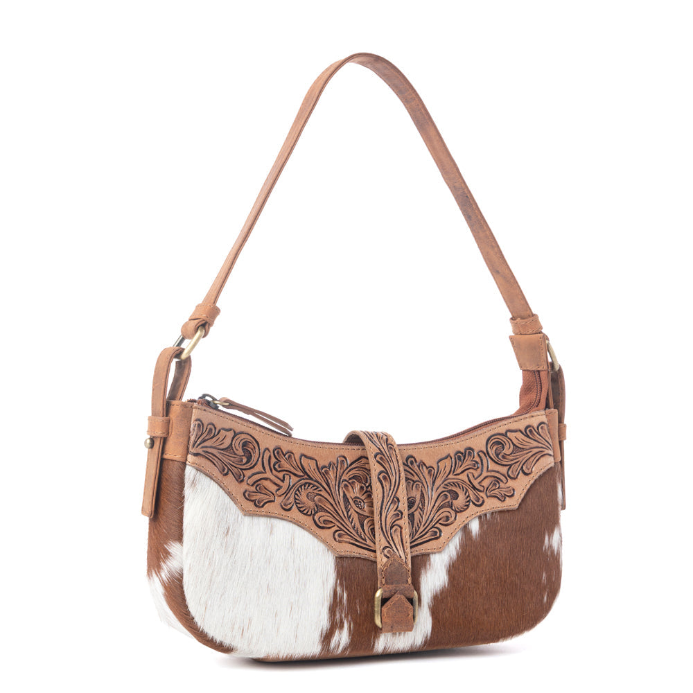 Myra Yellowstone Timberline Handtooled Bag in Walnut Brown Myra USA