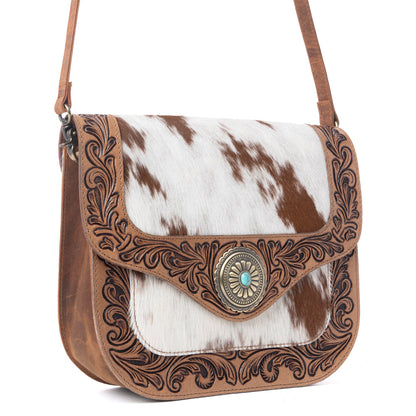 Myra Yellowstone Frontier Ridge Handtooled Bag in Oat Mocha Myra USA