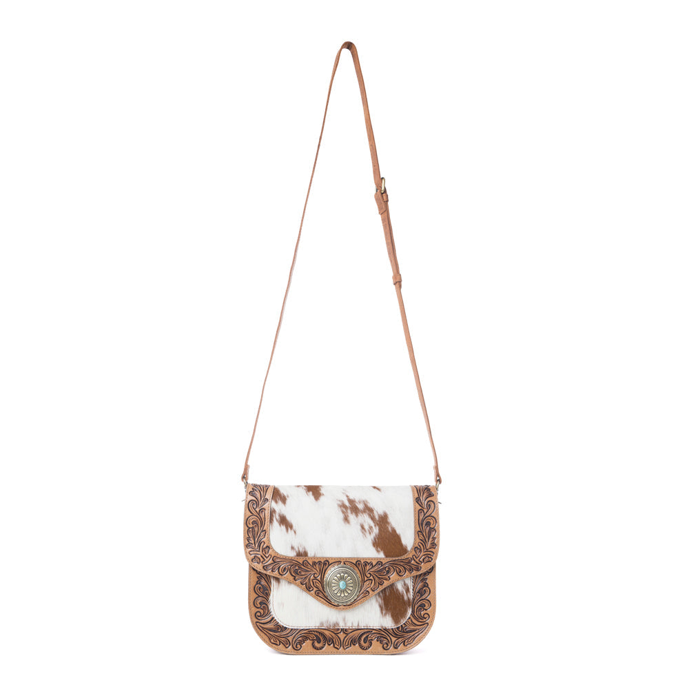 Myra Yellowstone Frontier Ridge Handtooled Bag in Oat Mocha Myra USA