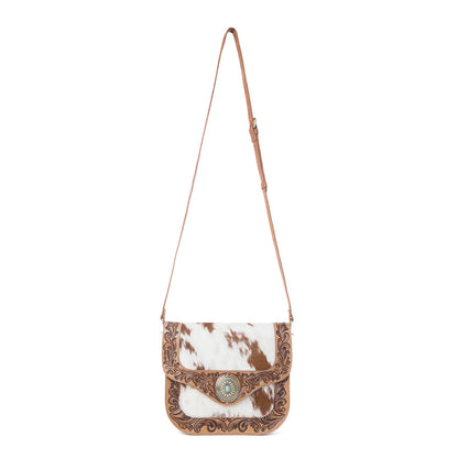Myra Yellowstone Frontier Ridge Handtooled Bag in Oat Mocha Myra USA