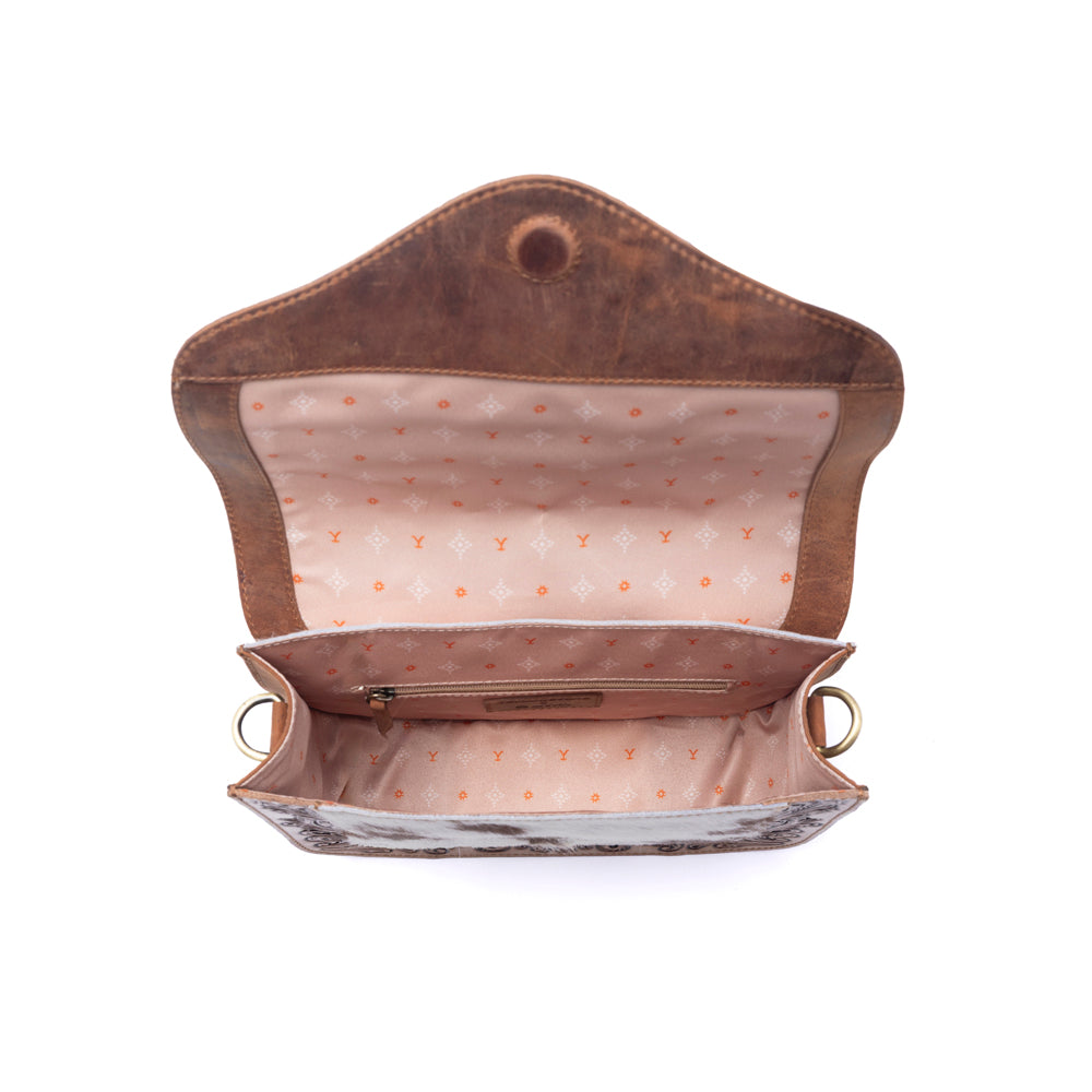 Myra Yellowstone Frontier Ridge Handtooled Bag in Oat Mocha Myra USA