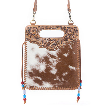 Myra Yellowstone Lone Creek Handtooled Bag in Ivory Mahogany Myra USA