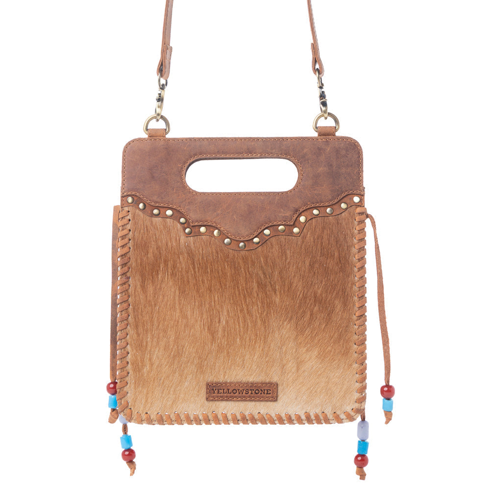 Myra Yellowstone Lone Creek Handtooled Bag in Ivory Mahogany Myra USA
