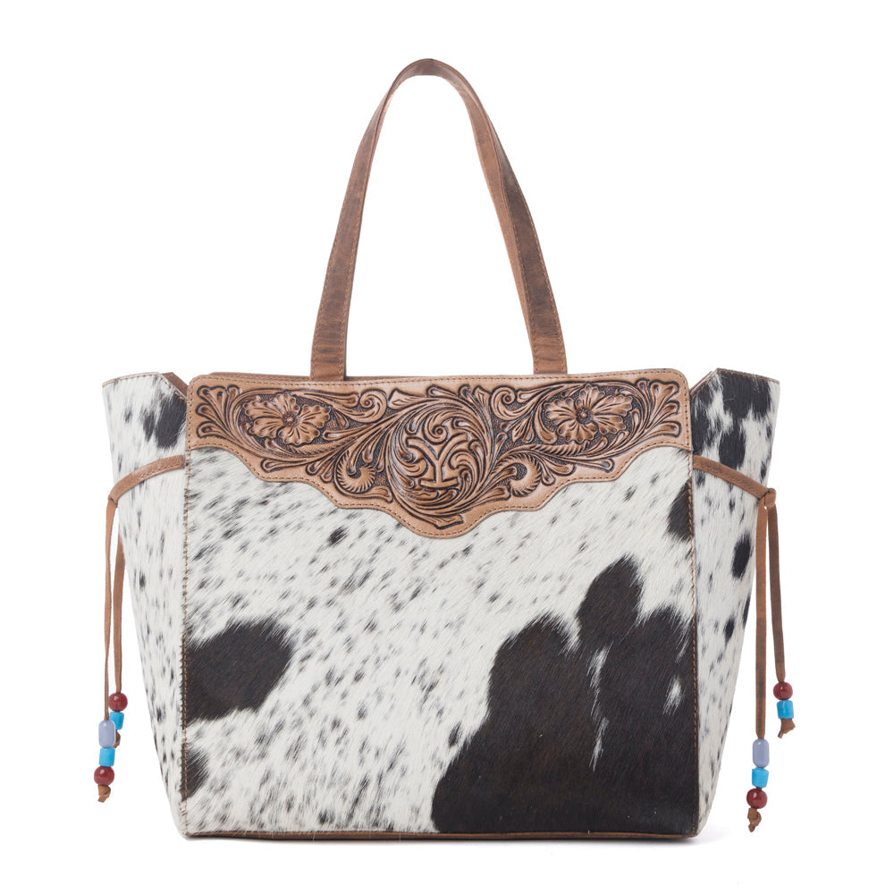 Myra Yellowstone Winter Prairie Handtooled Bag in Ivory Toffee Myra USA
