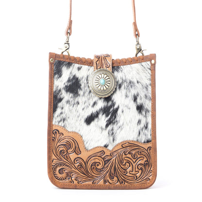 Myra Yellowstone Snowfield Handtooled Bag in Cream Auburn Myra USA