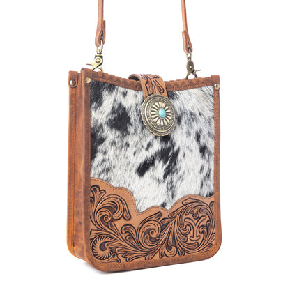 Myra Yellowstone Snowfield Handtooled Bag in Cream Auburn Myra USA