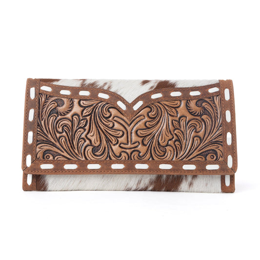 Myra Yellowstone Sienna Stockyard Hairon Leather Women’s Purse in Cream Cocoa Myra USA