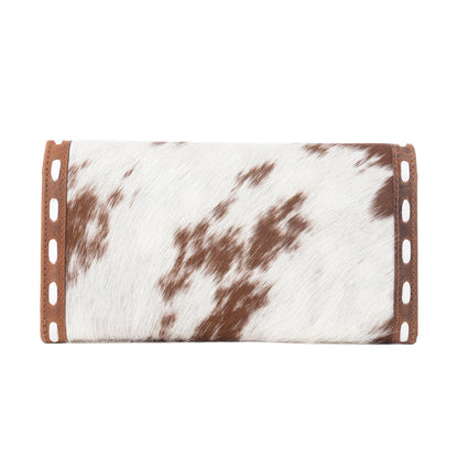 Myra Yellowstone Sienna Stockyard Hairon Leather Women’s Purse in Cream Cocoa Myra USA