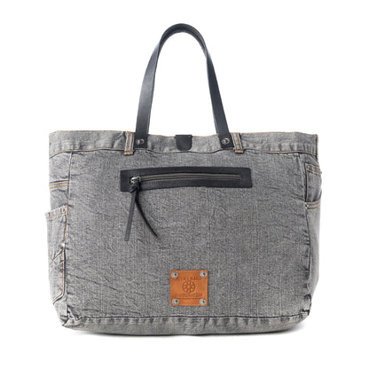 Myra Billyjean Western denim Tote Bag for Women in denim black with leather detail Myra USA