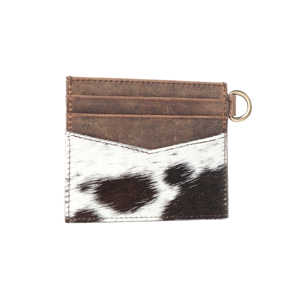 Myra Cowtown Card Holder for Women in black with hair-on detail Myra USA