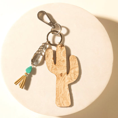 Myra Desert Dune Handtooled Leather Key Fob in Olive Tan Myra USA